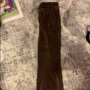 Brown velvet track pants - matching set seen above !